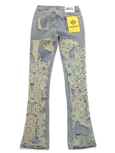 画像2: 【送料無料】GUAPI VINTAGE PAISLEY DISTRESSED DENIM