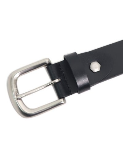 画像2: RAISE8 APPAREL 34MM METAL GENUINE LEATHER BELT BLACK/SILVER