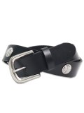 RAISE8 APPAREL 34MM METAL GENUINE LEATHER BELT BLACK/SILVER