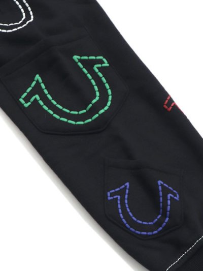 画像7: 【送料無料】TRUE RELIGION HORSESHOE BIG T BOXY ZIP HOODIE BLACK