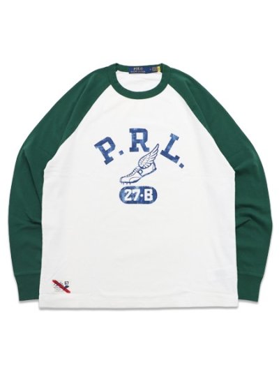 画像1: 【送料無料】POLO RALPH LAUREN ATHL WING FOOT LS TEE WHITE/NEW FOREST