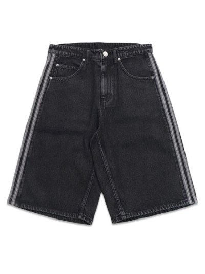 画像1: 【送料無料】ADIDAS FIREBIRD ADICOLOR DENIM SHORTS-TRUE BLACK DENIM