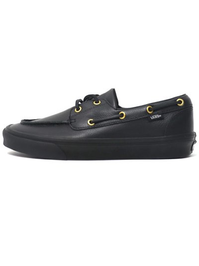 画像1: 【送料無料】VANS 2-EYELET BOAT SHOE LEATHER BLACK