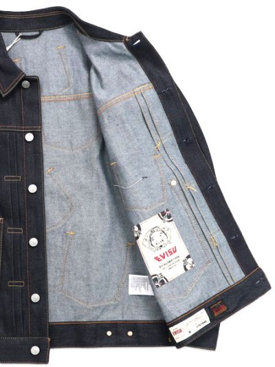 画像7: 【送料無料】EVISU HT,MULTI POCKET DENIM JACKET RAW INDIGO
