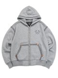 【送料無料】TRUE RELIGION SUPER QT BOXY ZIP HOODIE HEATHER GREY/JET BLACK