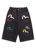 【送料無料】EVISU HT,MULTI POCKET DENIM SHORT RAW INDIGO