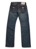 【送料無料】TRUE RELIGION RICKY SUPER T FLAP STRAIGHT SIDELINE RAW DARK WASH