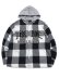 画像1: 【送料無料】TRUE RELIGION HOODED FLANNEL SHIRT BLACK/WHITE (1)