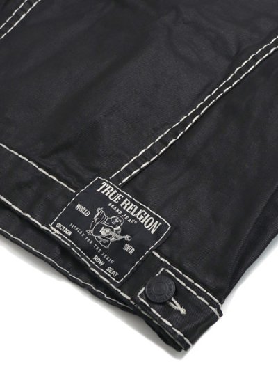 画像8: 【送料無料】TRUE RELIGION OVERSIZED SUPER T COATED DENIM JACKET COATED BLK