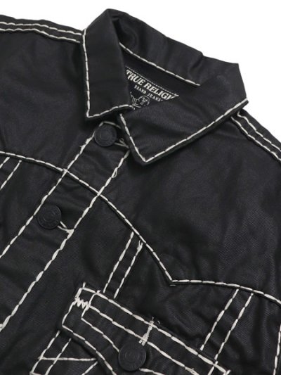 画像3: 【送料無料】TRUE RELIGION OVERSIZED SUPER T COATED DENIM JACKET COATED BLK