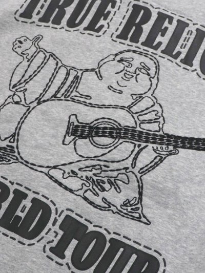 画像7: 【送料無料】TRUE RELIGION SUPER QT BOXY ZIP HOODIE HEATHER GREY/JET BLACK