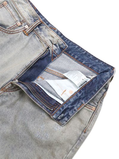 画像4: 【送料無料】EVISU BLEACHED DISTRESSED 5P JEANS LIGHT TONE INDIGO