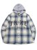 画像1: 【送料無料】TRUE RELIGION HOODED FLANNEL SHIRT WINTER WHITE/BLUE (1)