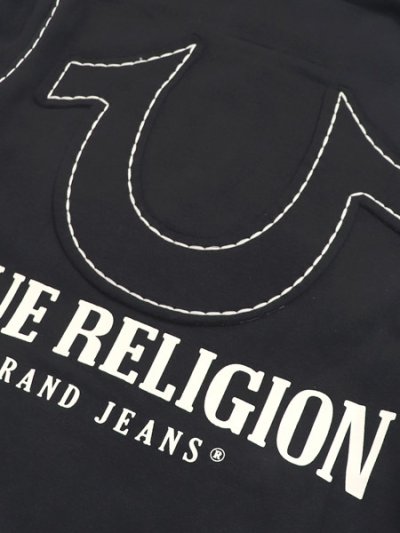 画像7: 【送料無料】TRUE RELIGION HORSESHOE APPLIQUE SUPER T FLEECE HOODIE JET BLACK