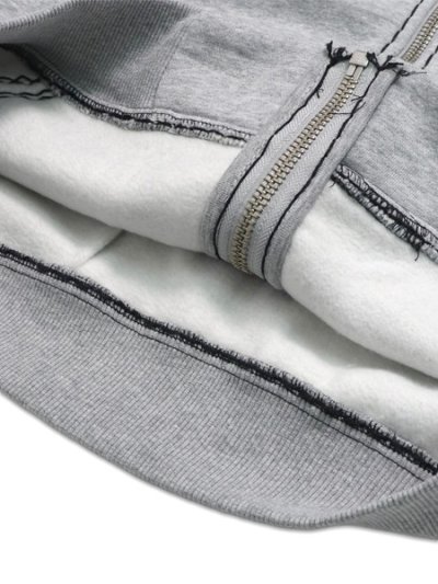 画像5: 【送料無料】TRUE RELIGION SUPER QT BOXY ZIP HOODIE HEATHER GREY/JET BLACK