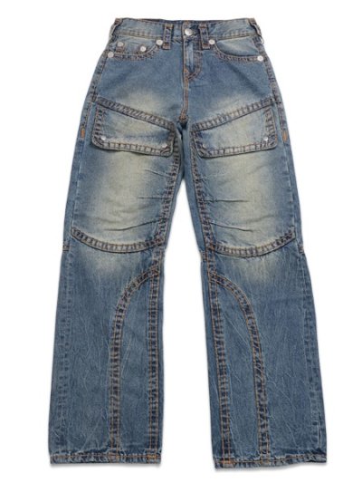 画像2: 【送料無料】TRUE RELIGION VINNY MOTO SUPER T ULTRA BAGGY DOWNTOWN PULSE MEDIUM WASH