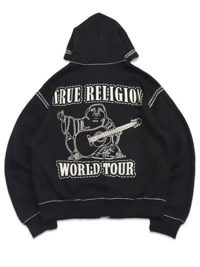 画像2: 【送料無料】TRUE RELIGION SUPER QT BOXY ZIP HOODIE JET BLACK
