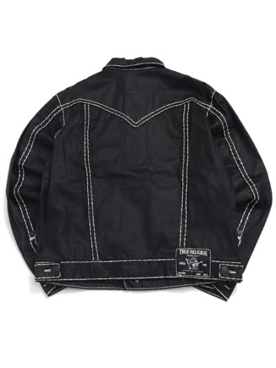 画像2: 【送料無料】TRUE RELIGION OVERSIZED SUPER T COATED DENIM JACKET COATED BLK