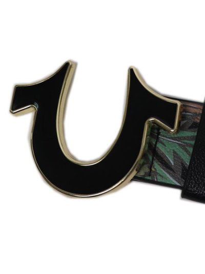 画像2: 【送料無料】TRUE RELIGION DRAGON GRAPHIC HORSESHOE BUCKLE BELT BLACK