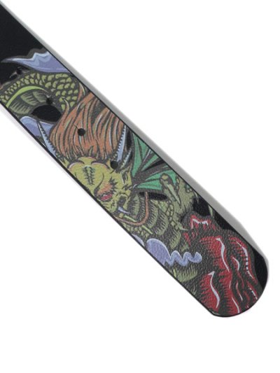 画像4: 【送料無料】TRUE RELIGION DRAGON GRAPHIC HORSESHOE BUCKLE BELT BLACK
