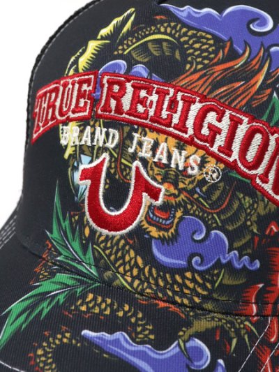 画像6: 【送料無料】TRUE RELIGION DRAGON TRUCKER HAT JET BLACK
