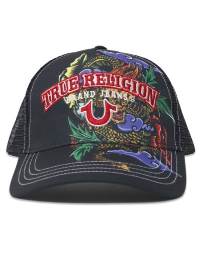 画像2: 【送料無料】TRUE RELIGION DRAGON TRUCKER HAT JET BLACK