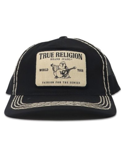 画像2: 【送料無料】TRUE RELIGION BIG T TRUCKER HAT BLACK/NATURAL