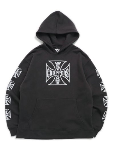 画像1: 【送料無料】WEST COAST CHOPPERS LONG BEACH CROSS LOGO PULLOVER HOODIE