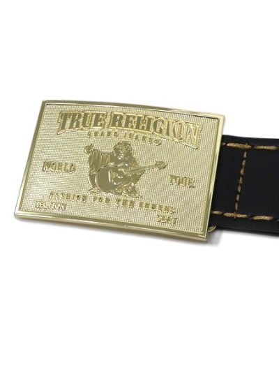 画像2: 【送料無料】TRUE RELIGION BIG T BUDDHA BUCKLE BELT BLACK/GOLD