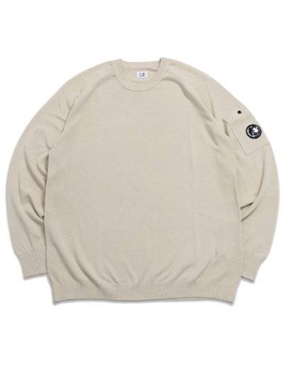 画像1: 【送料無料】C.P.COMPANY COTTON CREPE CREWNECK LENS SWEATER FROZEN DEW