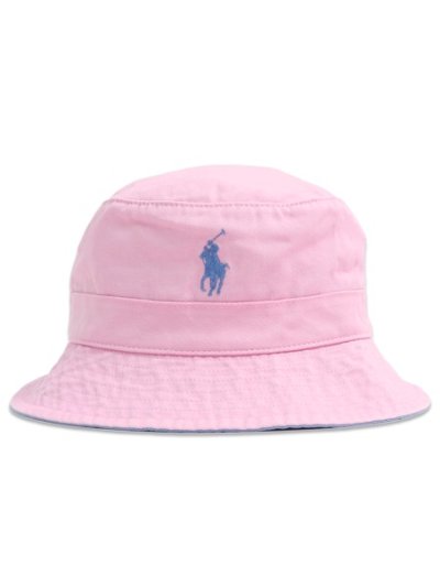 画像1: 【送料無料】POLO RALPH LAUREN LOFT LOGO BUCKET HAT CARMEL PINK