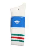 ADIDAS 3 STRIPES HIGH CREW SOCKS 3 PAIRS-OFF WHITE