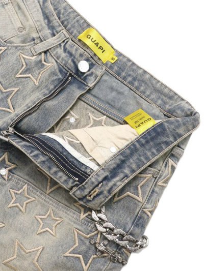 画像4: 【送料無料】GUAPI VINTAGE BLUE STARS DENIM SHORTS