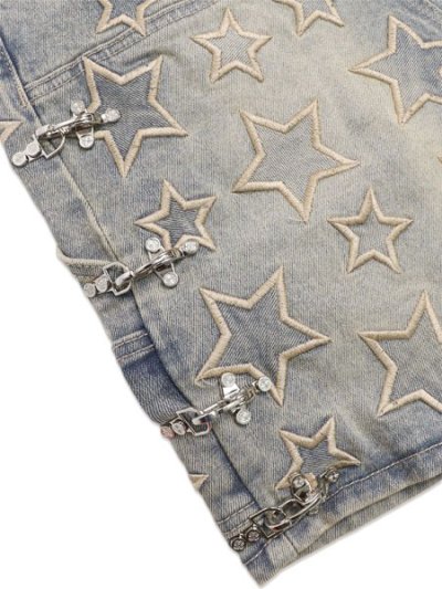画像6: 【送料無料】GUAPI VINTAGE BLUE STARS DENIM SHORTS