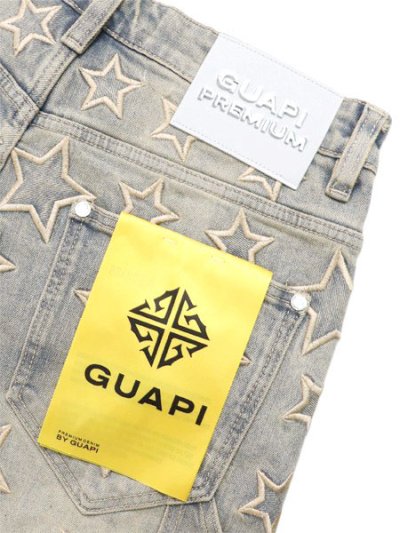 画像5: 【送料無料】GUAPI VINTAGE BLUE STARS DENIM SHORTS