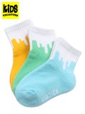 【KIDS】LIXTICK REV BABY DRIP SOCKS 3P T.BLUE/YELLOW/MINT