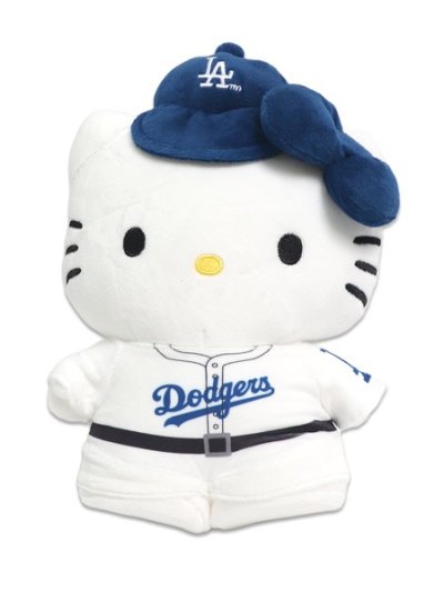 画像1: 【送料無料】FOCO HELLO KITTY TEAM COLOR BOW JERSEY PLUSH DODGERS