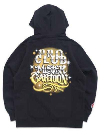 画像1: 【送料無料】PRO CLUB MISTER CARTOON AIRBRUSH PULLOVER HOODIE BLACK