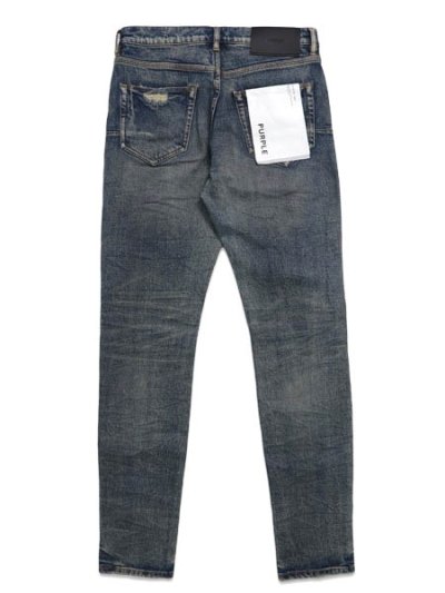 画像2: 【送料無料】PURPLE BRAND P001 SKINNY VINTAGE MECHANIC DIRTY MID INDIGO
