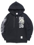 【送料無料】PRO CLUB MISTER CARTOON CLOCKWORK BLACK ZIPUP HOODIE BLACK