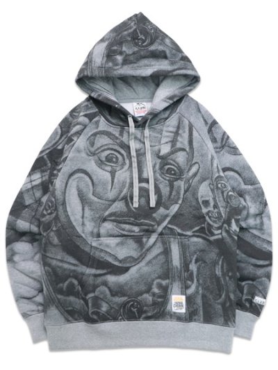 画像1: 【送料無料】PRO CLUB MISTER CARTOON TATTOO PULLOVER HOODIE HEATHER GREY
