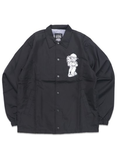 画像1: 【送料無料】PRO CLUB MISTER CARTOON LOVE BIRDS COACH JACKET BLACK