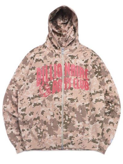 画像1: 【送料無料】BILLIONAIRE BOYS CLUB BB CAMO ZIP THROUGH HOODIE DOESKIN