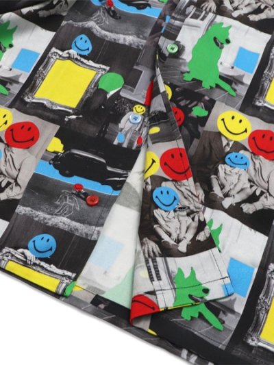 画像4: 【送料無料】MARKET SMILEY COLLAGE SS WOVEN SHIRT MULTI