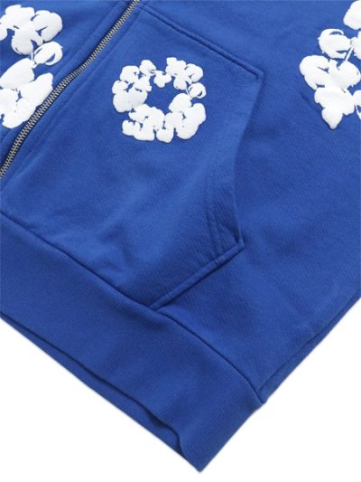 画像4: 【送料無料】DENIM TEARS COTTON WREATH ZIP HOODIE BLUE