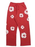 【送料無料】DENIM TEARS COTTON WREATH OPEN HEM SWEATPANTS RED