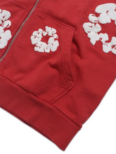 画像4: 【送料無料】DENIM TEARS COTTON WREATH ZIP HOODIE RED
