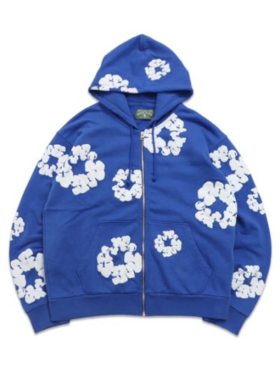 画像1: 【送料無料】DENIM TEARS COTTON WREATH ZIP HOODIE BLUE