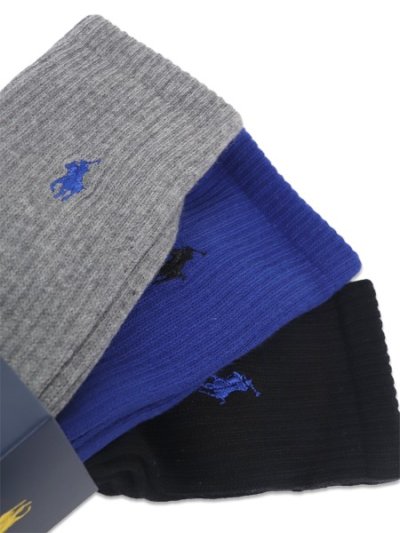 画像3: POLO RALPH LAUREN CUSHIONED RIB CREW 3PK SOCKS