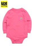 【KIDS】CARHARTT KIDS INF LS POCKET BODYSUIT-MED PINK